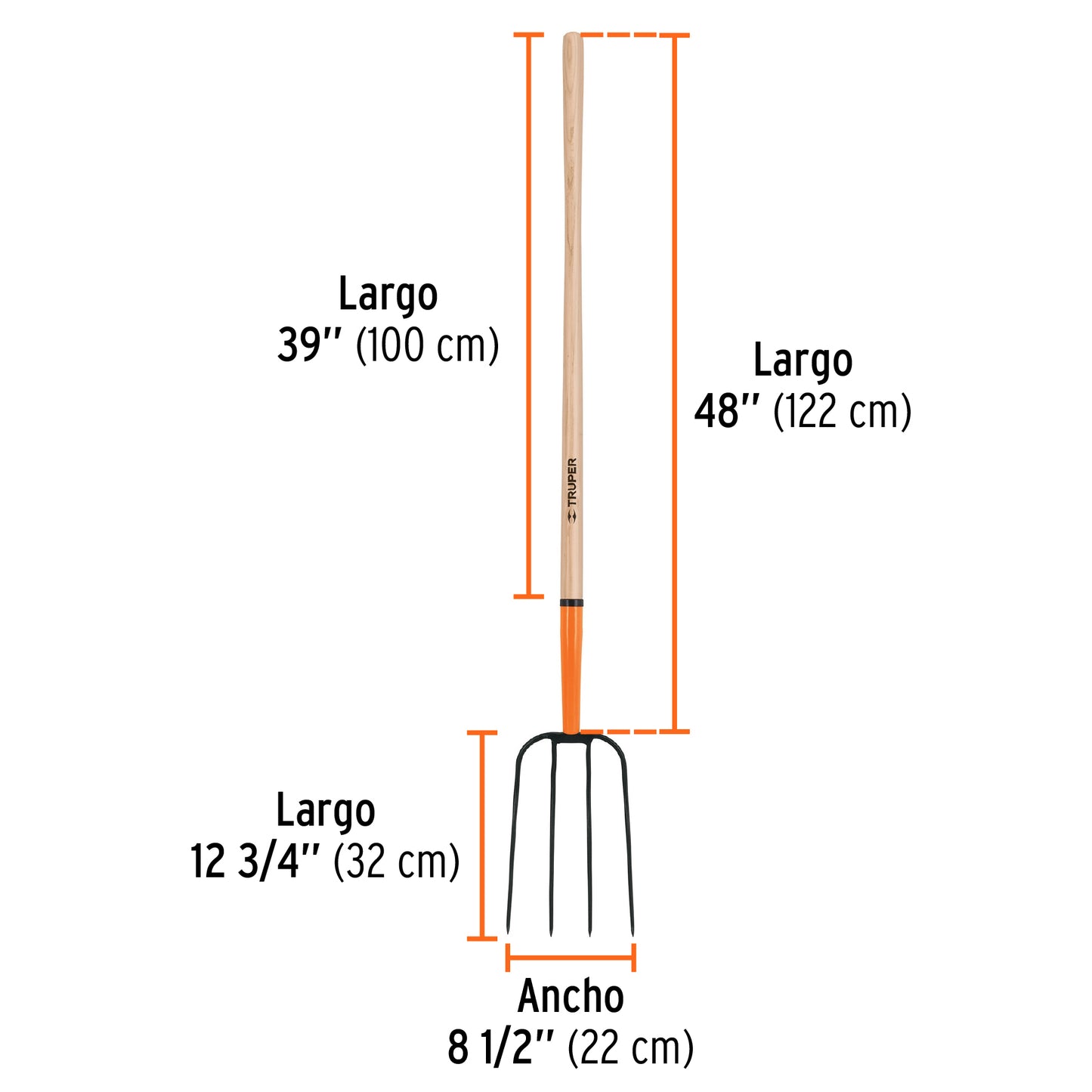 HORCA PARA PAJA 4 DIENTES MANGO LARGO