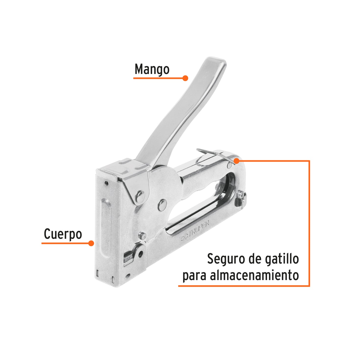 Grapadora tipo pistola para ¼" y 5/16", con 200 grapas Truper