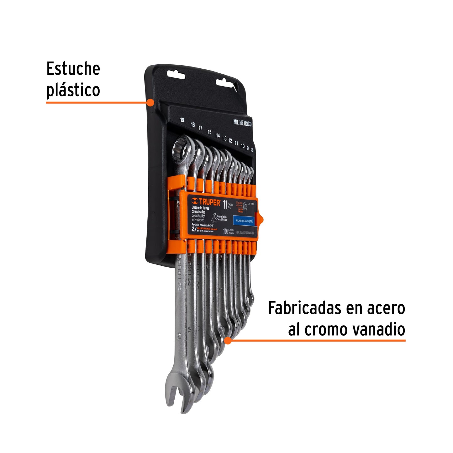 Juego de 11 llaves combinadas Truper