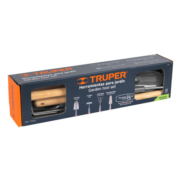 Juego Kit Herramientas 4 Piezas De Jardin 15 Truper