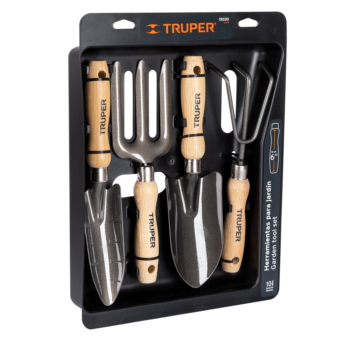 JUEGO TRUPER DE 4 HERRAMIENTAS DE 6″ PARA JARDIN