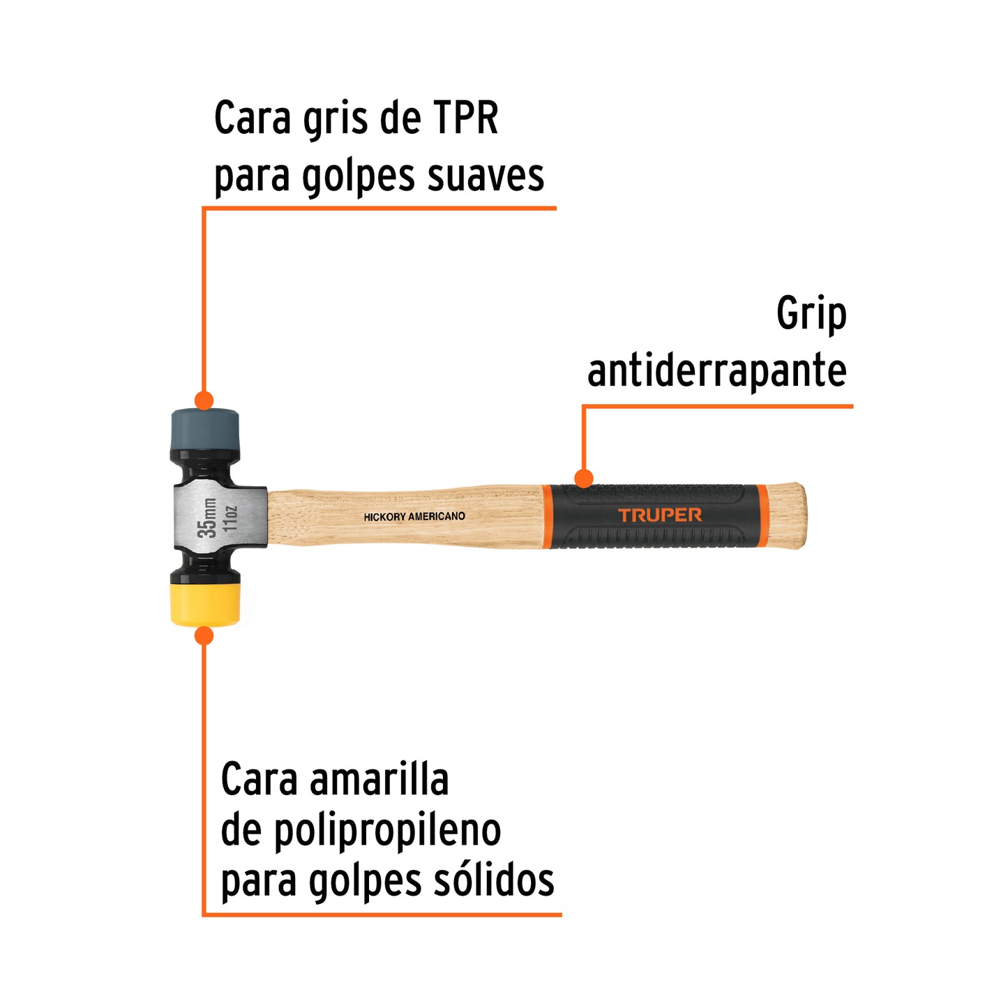 Martillo Truper suave con 2 caras