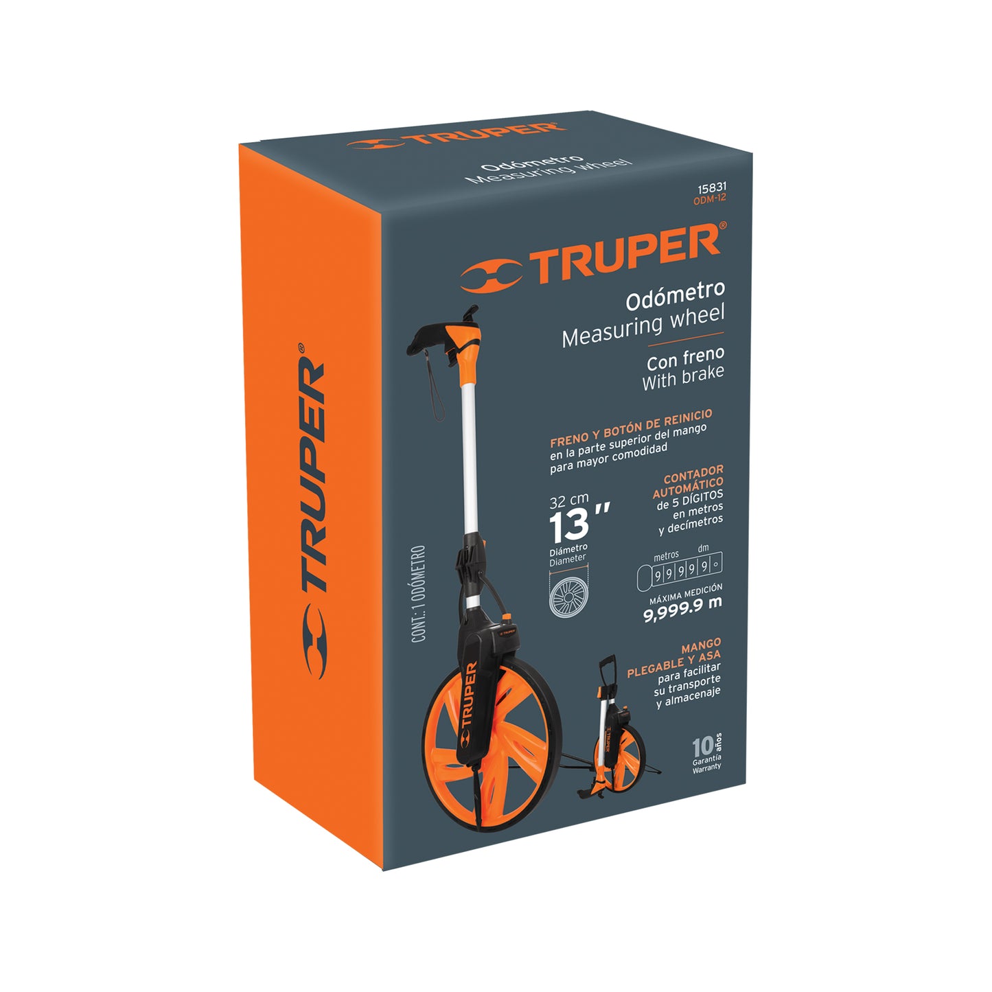 Odómetro con freno, rueda de 13", Truper