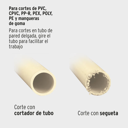 Cortador profesional tubo de plástico, corte 2-1/2", EXPERT